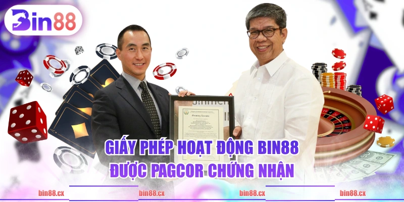 Giấy phép hoạt động BIN88 được PAGCOR chứng nhận